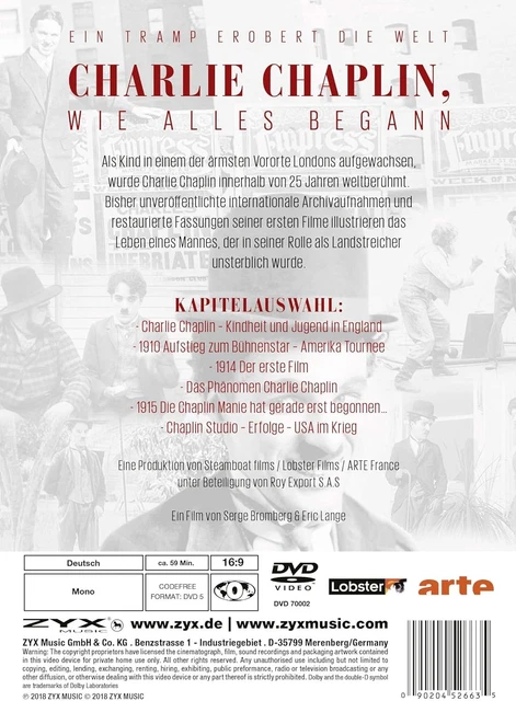 CHARLIE CHAPLIN, WIE Alles Begann (DVD) Dokumentation - Arte £15.26