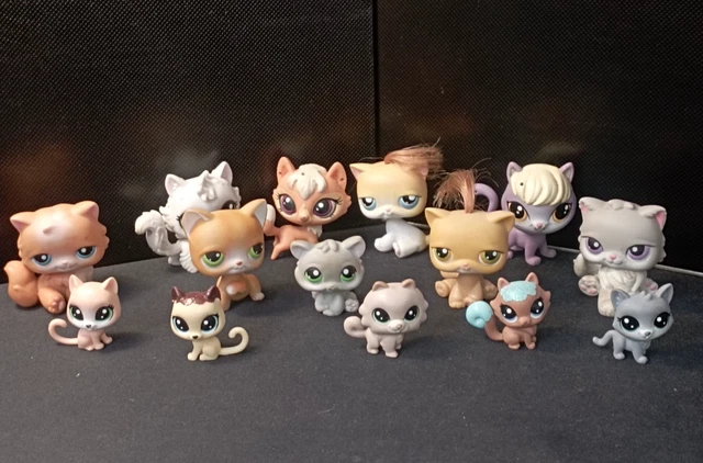 Lot De 3 Figurines Littlest Pet Shop - Chat 2143, Lapin 2147, Chouette 2345 + Accessoires