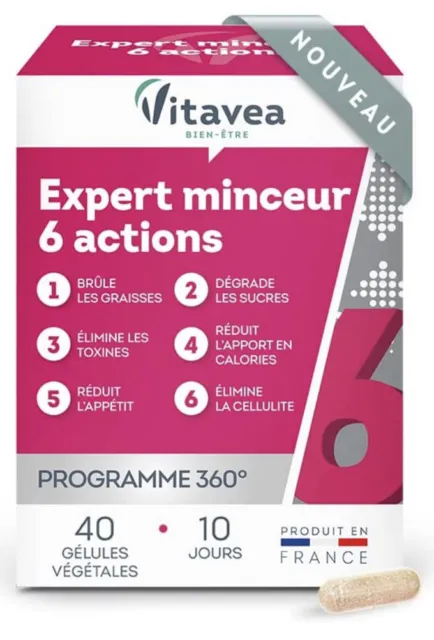 Vitavea expert minceur 6 en 1  thé vert Guarana Gymnéma fucus Konjac