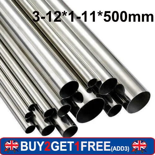 3/4/5/6/8/10/ 12mm DIY 304 Stainless Steel Capillary Tube Pipe L 20" Dia