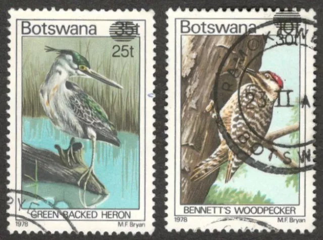 AOP) Botswana #289-90 1981 Birds used