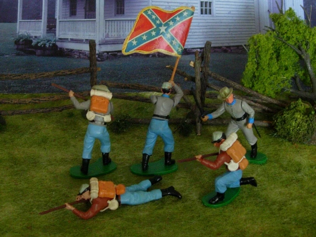 ACW Civil war Britains Swoppets vintage rare plastic Reb 5pc set Mint fits Conte ACW Civil war Britains Swoppets vintage rare plastic Reb 5pc set Mint fits Conte