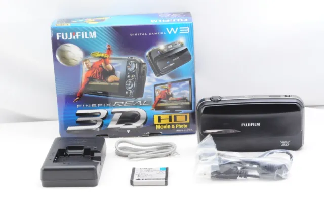 [MINT] Fujifilm FinePix REAL 3D W3 10.0MP Digital Camera Black from JAPAN (C1395