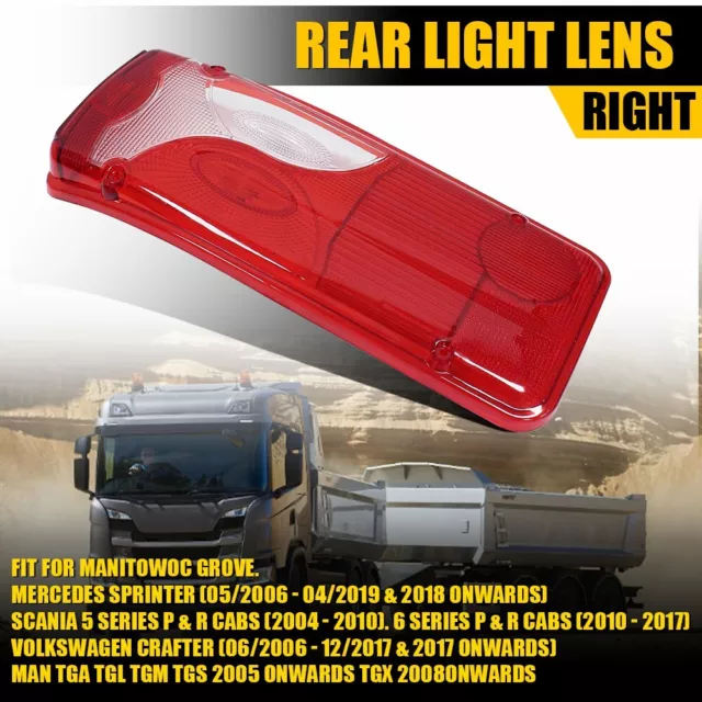 Chassis Cab Luton Rear Light Lens RH For Mercedes Sprinter / Volkswagen Crafter