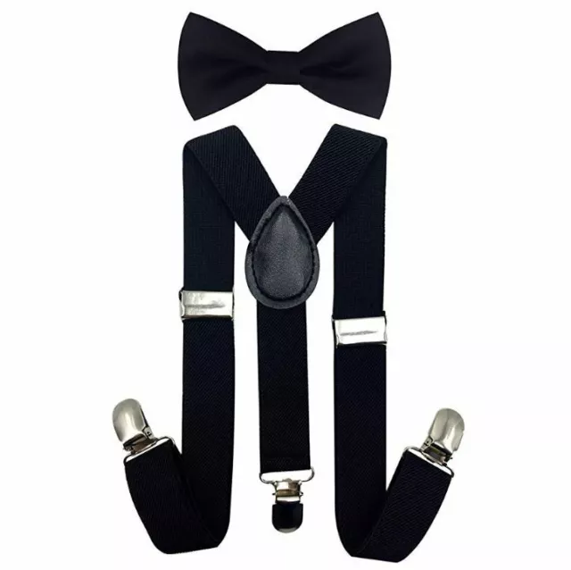 Black Color toddler bow tie and suspenders set for baby, 5 to 6 years old boy