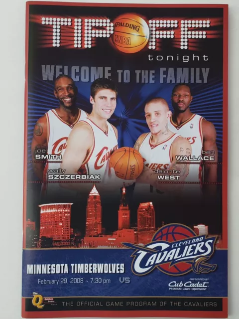 2007 08 CLEVELAND CAVALIERS Tipoff Program 2 29 08 Lebron James Minnesota Wolves 7.95 PicClick UK