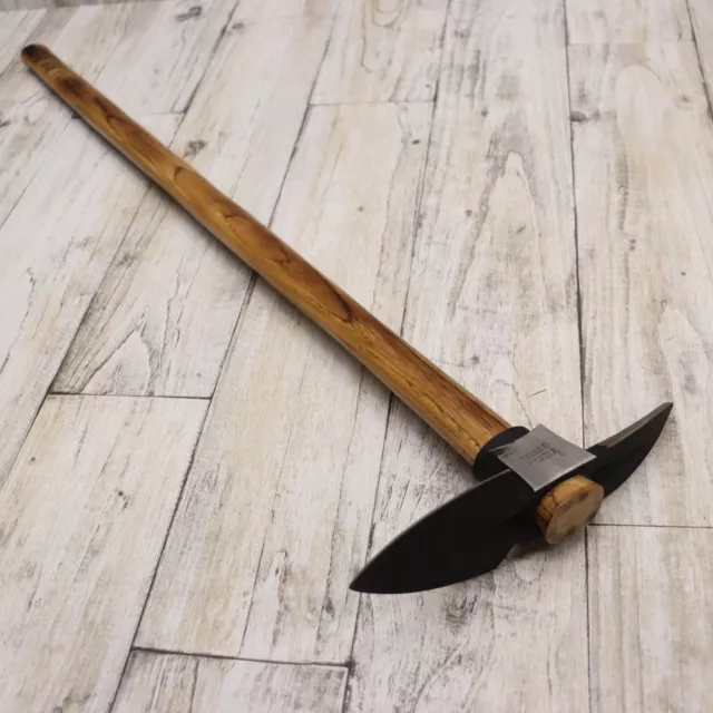 36" Forged Steel Edged Mattock Pick Axe  -Amish Made, Solid Hickory Wood Handle-