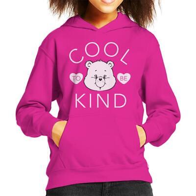 Care Bears Tenderheart Bear Cool To Be Kind White Text, Kid's Hooded Sweatshirt