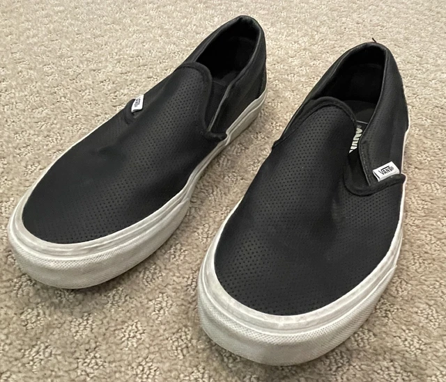 Gently Used - Vans Black Pattern Skate Shoes - Mens 8, Womens 9.5