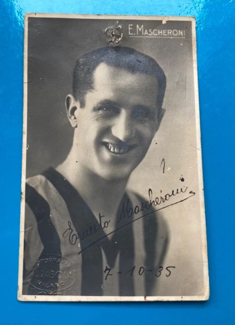 CARTOLINA CALCIATORE ERNESTO MASCHERONI Inter Campione del mondo 1930