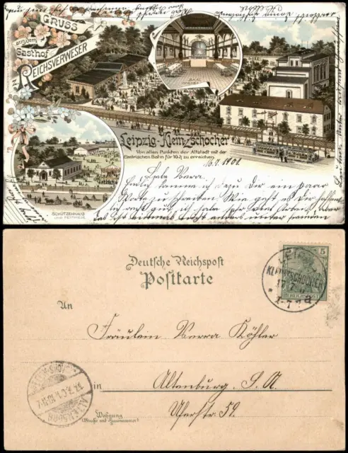 Litho AK Kleinzschocher-Leipzig Gruss aus Gasthof Reichsverweser 1905