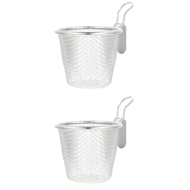 2 piezas colador de fideos multifunción colador de malla conveniente pasta de acero inoxidable