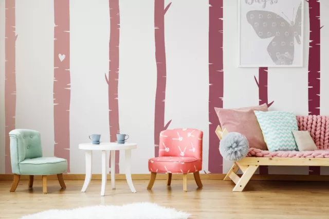 Colorful Birch Tree Wall Rainbow Wall Decals, Stickers, Wall Art Decoration 488