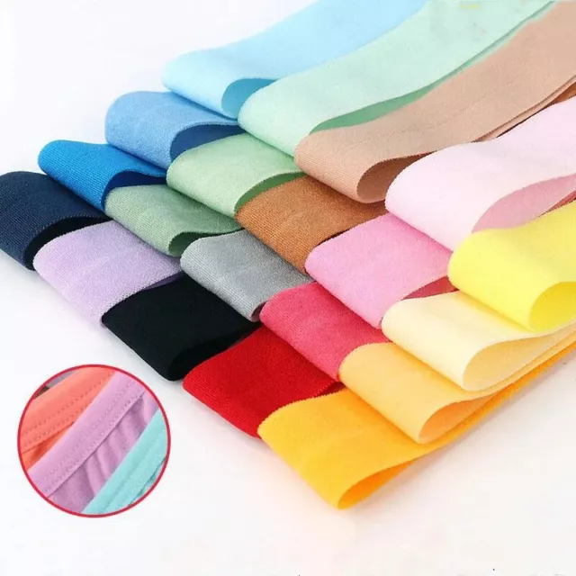 10m Fold Over Band Spandex Elastic Ribbon Sewing Lace Trim Garment Clothes DIY