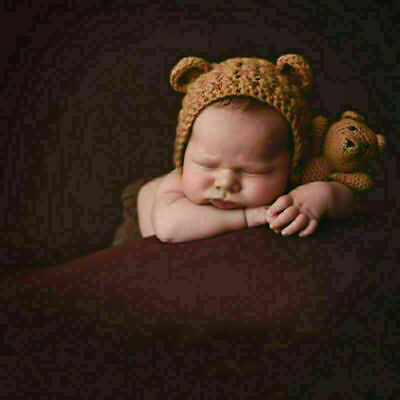 Baby Strickmütze Neugeborenen Fotoshooting Newborn Fotografie Kinderfoto Leonie 