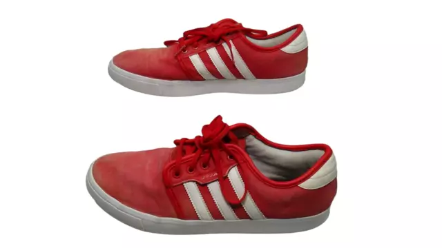 Adidas Originals Seeley Size 10 Mens Red Canvas White STripes
