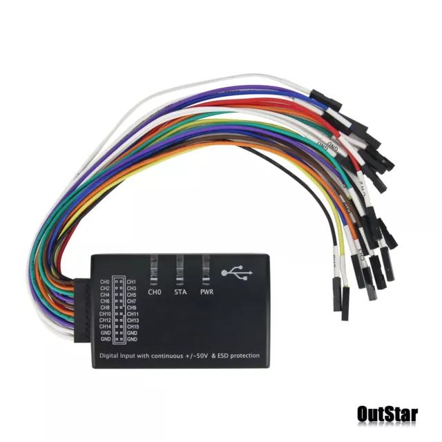 Mini 16 Logic Analyzer USB 100M Max Sample Rate 16-CH Version 1.1.34 *US Stock 2