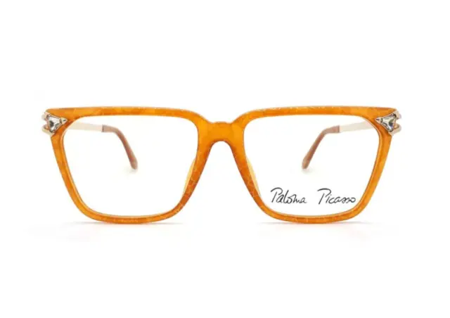 Paloma Picasso Glasses Spectacles 3752 11 Optyl Strass Orange Gold Vintage