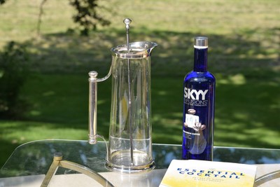 Vintage Godinger Silverish Plate and Drinking glass Cocktail Bullpen & Stirrer, 1970'due south nine