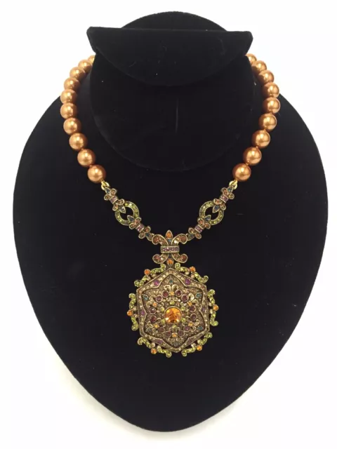 Heidi Daus Lavaliere Beaded Drop Locket- Mango