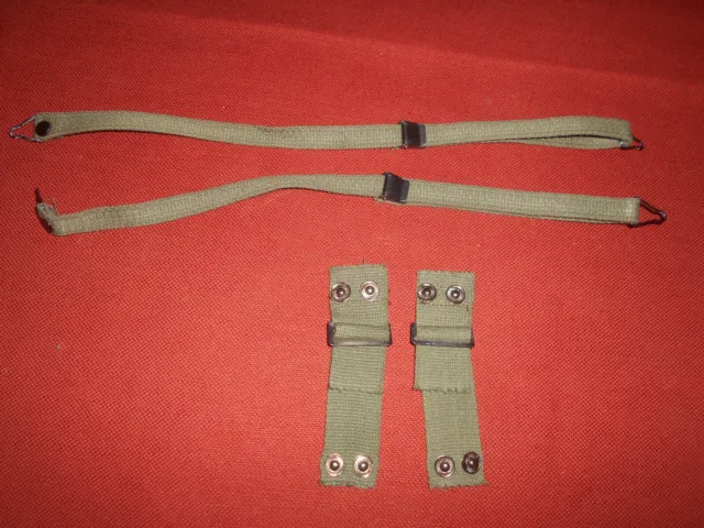 U.S.ARMY : From M1 HELMET  2X Helmet Liner Chin Straps & 2X Liner Nape Straps