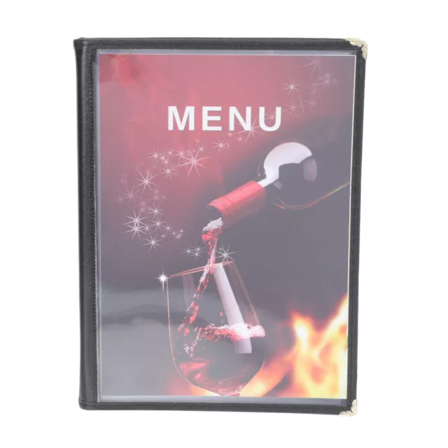 8.5x11 Transparent Menu Cover Book with Leatherette Trim and Decorative-