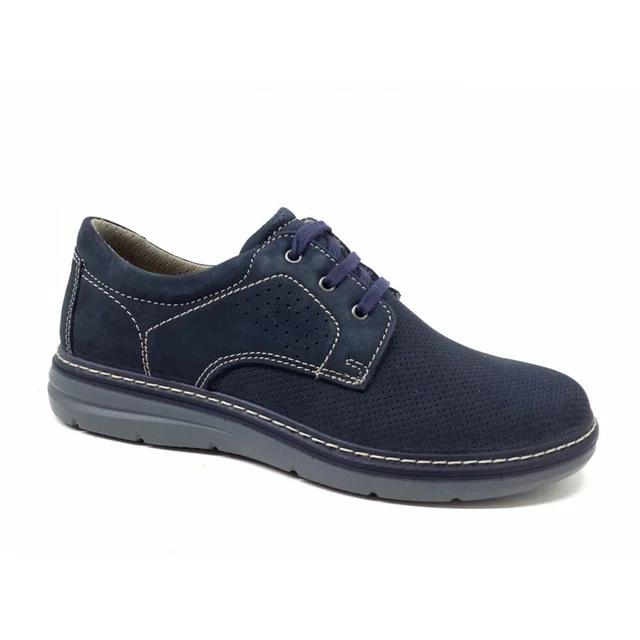 IMAC 500941 SCARPE uomo comfort pianta larga nabuk microforato blu