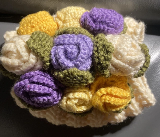 Teiera a maglia fiori accoglienti