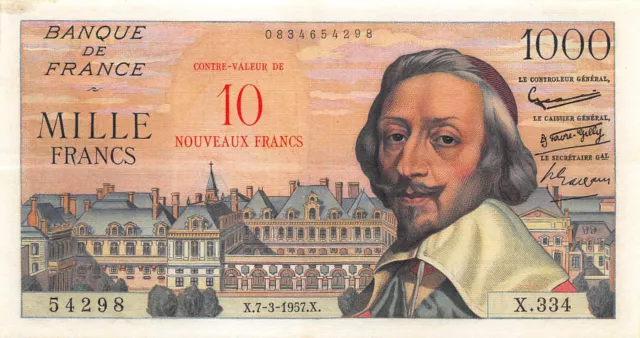 Splendide Surcharge 10 Nouveaux Francs Richelieu 7 Mars 1957