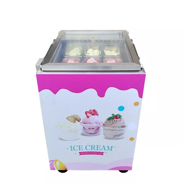 Kolice Commercial 9 Drums/6 pans ice cream Freezer,  Ice cream showcase  display