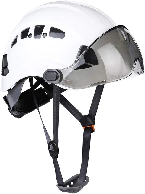 Safety Hard Hat with Visor Ansi Z89.1 Approved Helmet Adjustable 6Point Suspensi