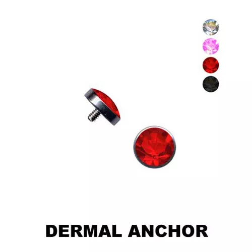 SCHRAUBAUFSATZ ZUBEHÖR HAUTANKER DERMAL ANCHOR PIERCING VIELE GRÖßEN & FARBEN