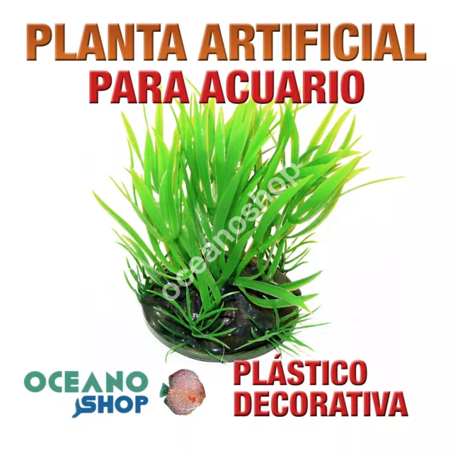 Planta Artificial Verde 10Cm Altura Decoración Acuario Pecera Plástico D92