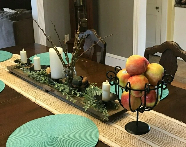 Black Wrought Iron Wire Fruit Basket Stand Bowl Strong Scrolled Storage Amish 2