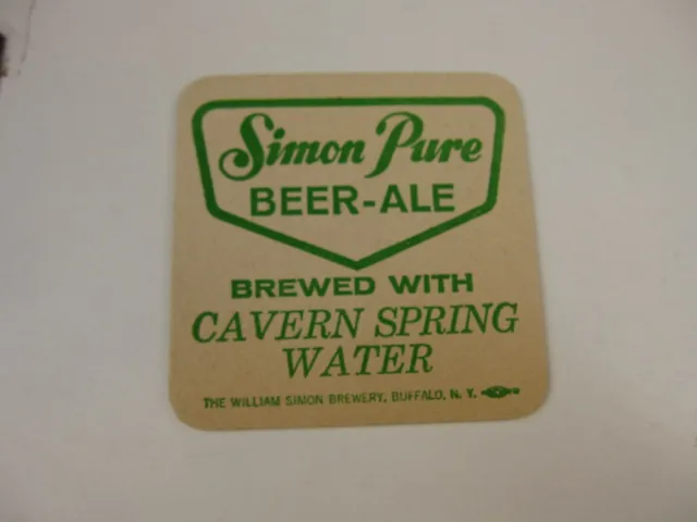 Vintage William Simon Pure Beer-Ale Cavern Spring Water Coaster Beer Mat   BIS 3