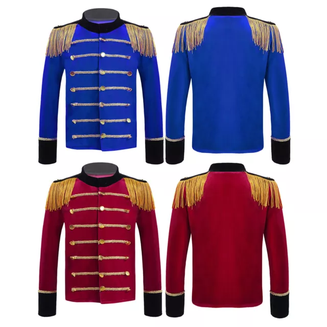 Kids Boys Circus Ringmaster Jacket Carnival  Trumpet Team Guard Uniform Costumes