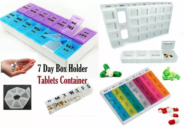 7 day medicine tablet dispenser organiser weekly storage case am & pm PILL BOX