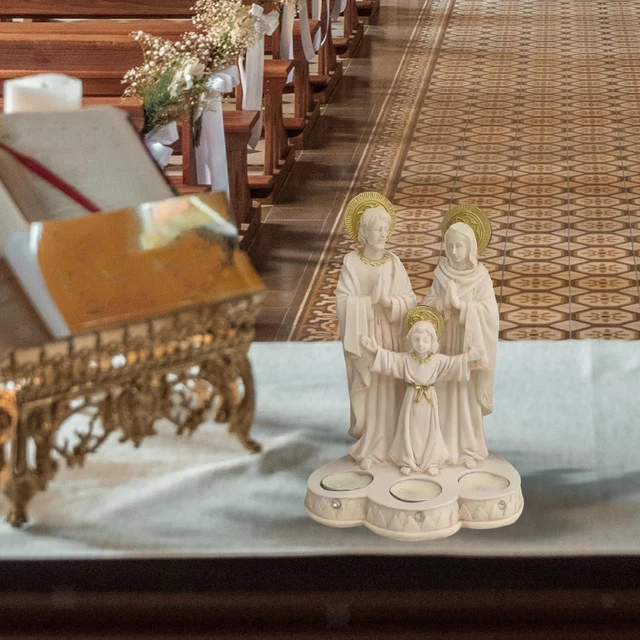 Figurines de scène de la Nativité Bougies chauffe-plat Chandelier Pièce