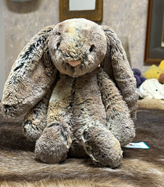 JELLYCAT WOODLAND BABE Bunny Grey Medium Genuine BNWT £68.29 - PicClick UK