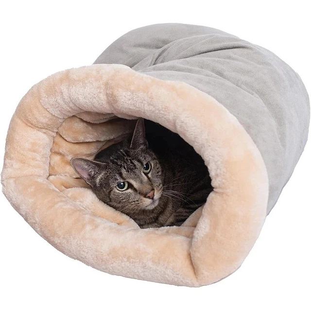Sac De Couchage Semi-fermé Pour Chat - Nid Chaud Démontable 65x48cm - Hiver & Automne - Lavable