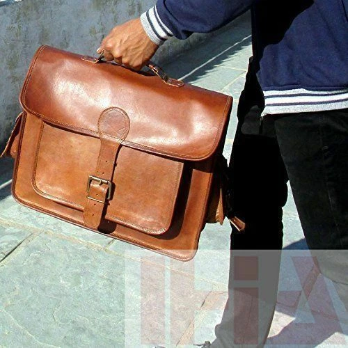 Sac à Bandoulière Homme En Cuir Véritable - Marque Altieri, Vintage Style, Marron, Neuf Avec étiquettes