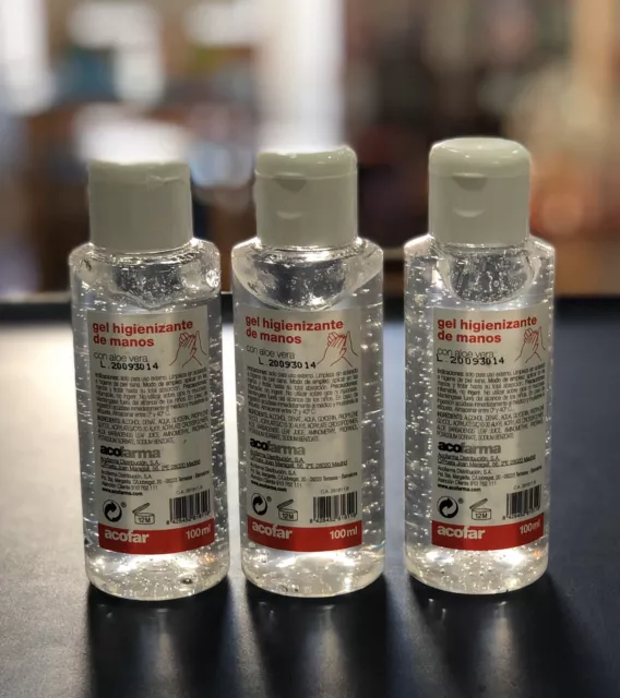 Pack 3x Gel Higienizante de manos Acofar 100ml. 300ml Total