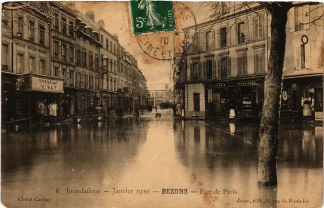 CPA Floodation - January 1910 - Bezons - Rue de Paris (290569)