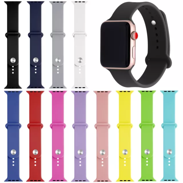Replacement Silicone Sport Band Strap For Apple Watch Series 4/3/2/1 38/40/42/44
