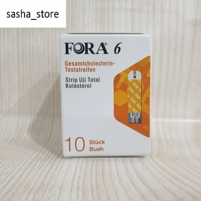 1 caja (10 tiras) tiras reactivas de colesterol total Fora 6 Plus/Connect -EXP 2023