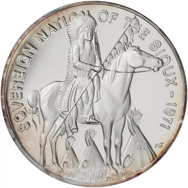 1971 Franklin Mint Sovereign Nation of the Sioux 25g .999 Silver Round