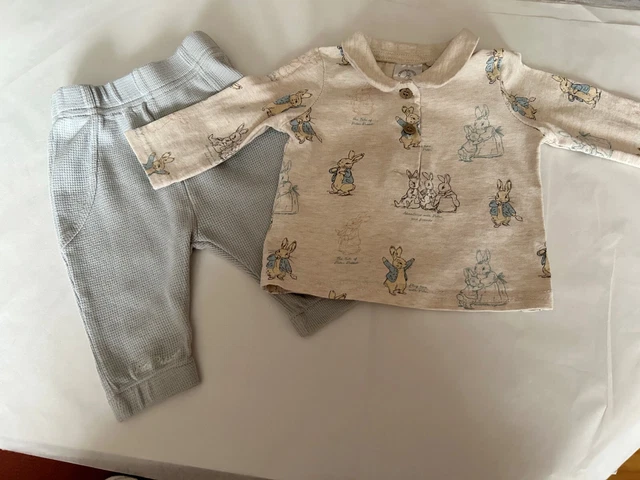 Baby boys 0-3 months Peter Rabbit long sleeved top and leggings outfit