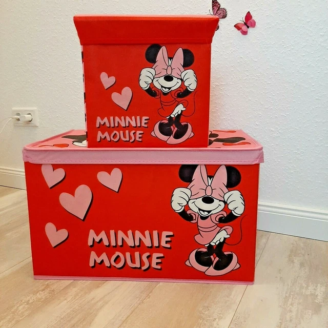 Minnie Maus Hocker Aufbewahrungskiste Spielkiste Kinderzimmer 30x30x30 Herz/Kl