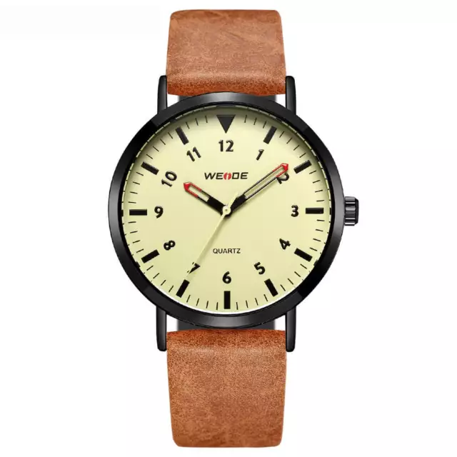 OROLOGIO UOMO WEIDE 2305 XXL 3 Fusi Orari Bracciale Pelle Water