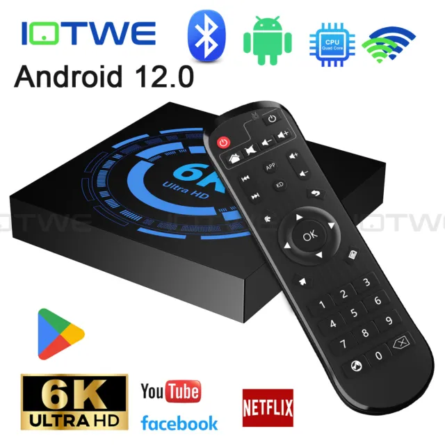 2024 T95 Android 12.0 Smart TV BOX WIFI6 6K HD 128GB 4GB Media Player Quad Core